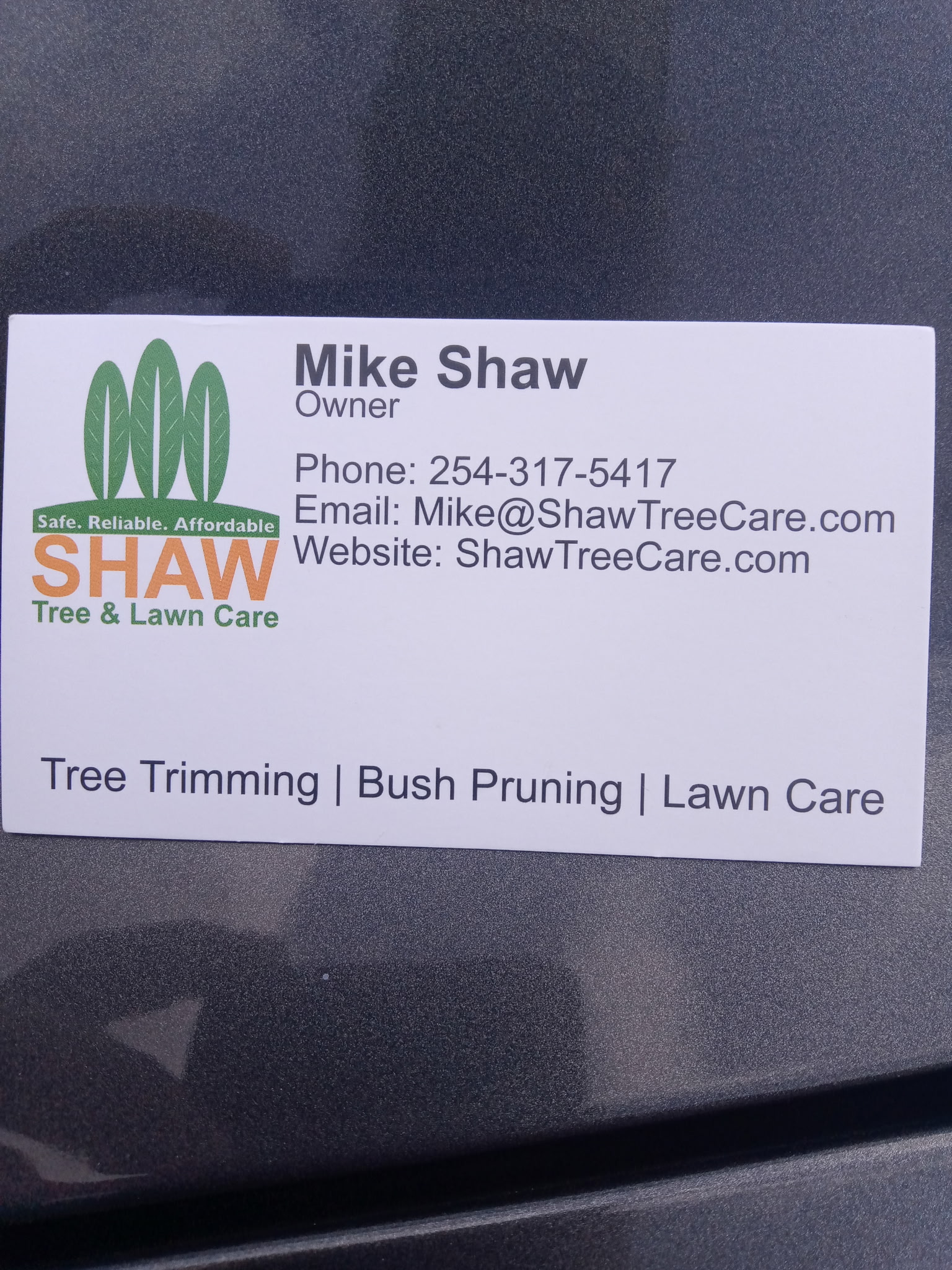 Shaw Tree Services Business Card