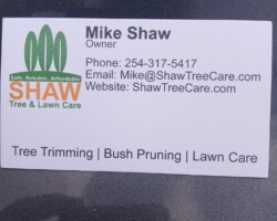 Shaw Tree Care | Mike’s business cards